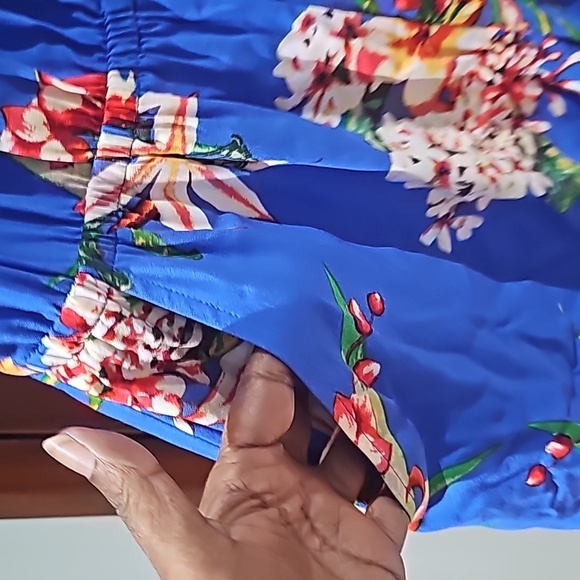 Express Romper with Straps Blue with floral designs size xs - Picture 8 of 8